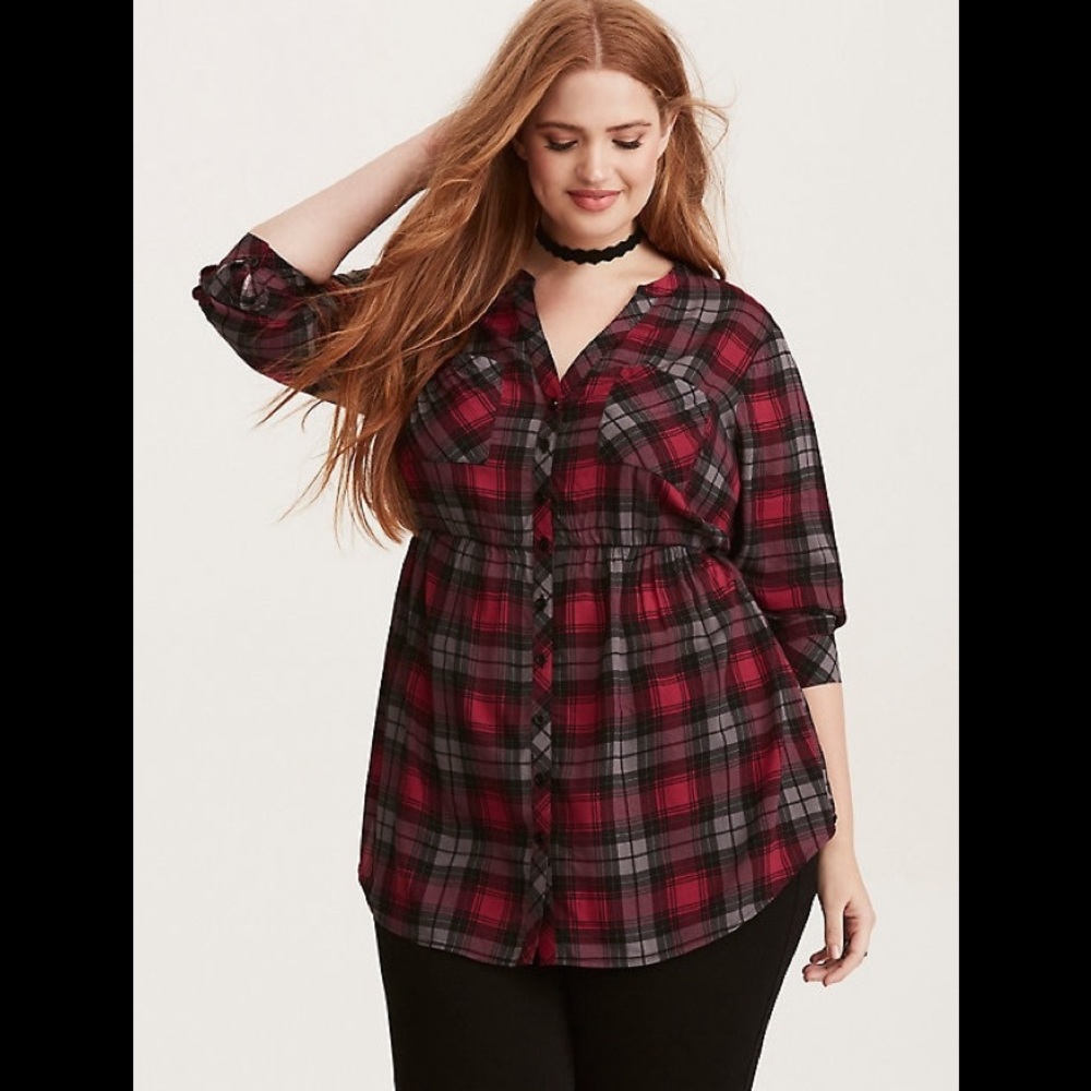 Torrid Plaid Babydoll Tunic